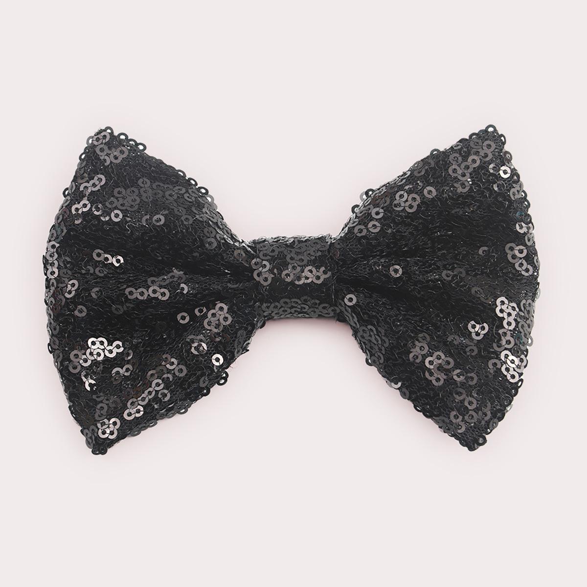 

New Colorful Sequin Bow Hair Clip For Girls Gold Silver Hair Bow With Clip Solid HairPins Barrettes Fashion Accessories