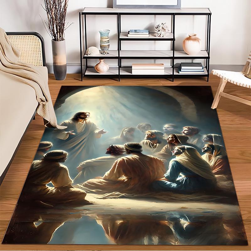 Sacred Gathering Art Print Rug Non-slip rug suitable for living room and bedroom sofas.