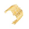 Exaggerated Geometric Flower Openwork Bangle: 18k Gold-Plated Titanium Steel Bracelet