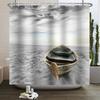 Summer Seaside Shower Curtains Ocean Beach View Coconut Trees Bath Curtain Polyester Fabric Bathroom Restroom Decor With Hooks