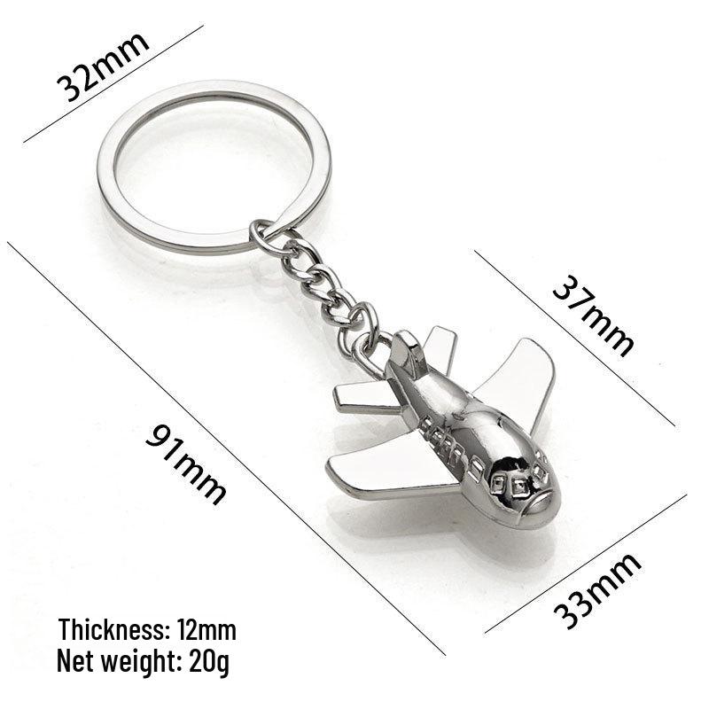 Creative Metal Airplane Keychain - Miniature Engine Pendant & Aviation Gift