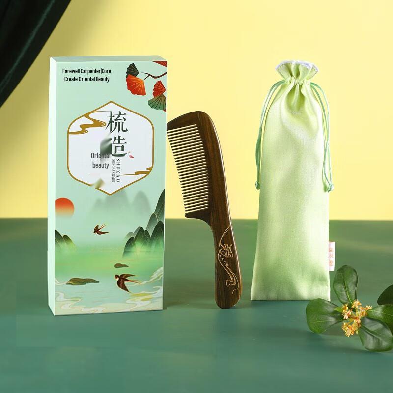 Коричневая деревянная расческа Mujiang Chen Guibao