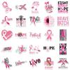 50 Cartoon Pink Ribbon Prevents Lactyl Disease Stickers Decorate Suitcase Notebook Waterproof and Removable Without Repeating
