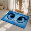 Cute Orange Eyes Design Floor Mat Flannel Rug Non Slip Absorbent Soft Washable For Entryway Hallway Bathroom Kitchen Decor