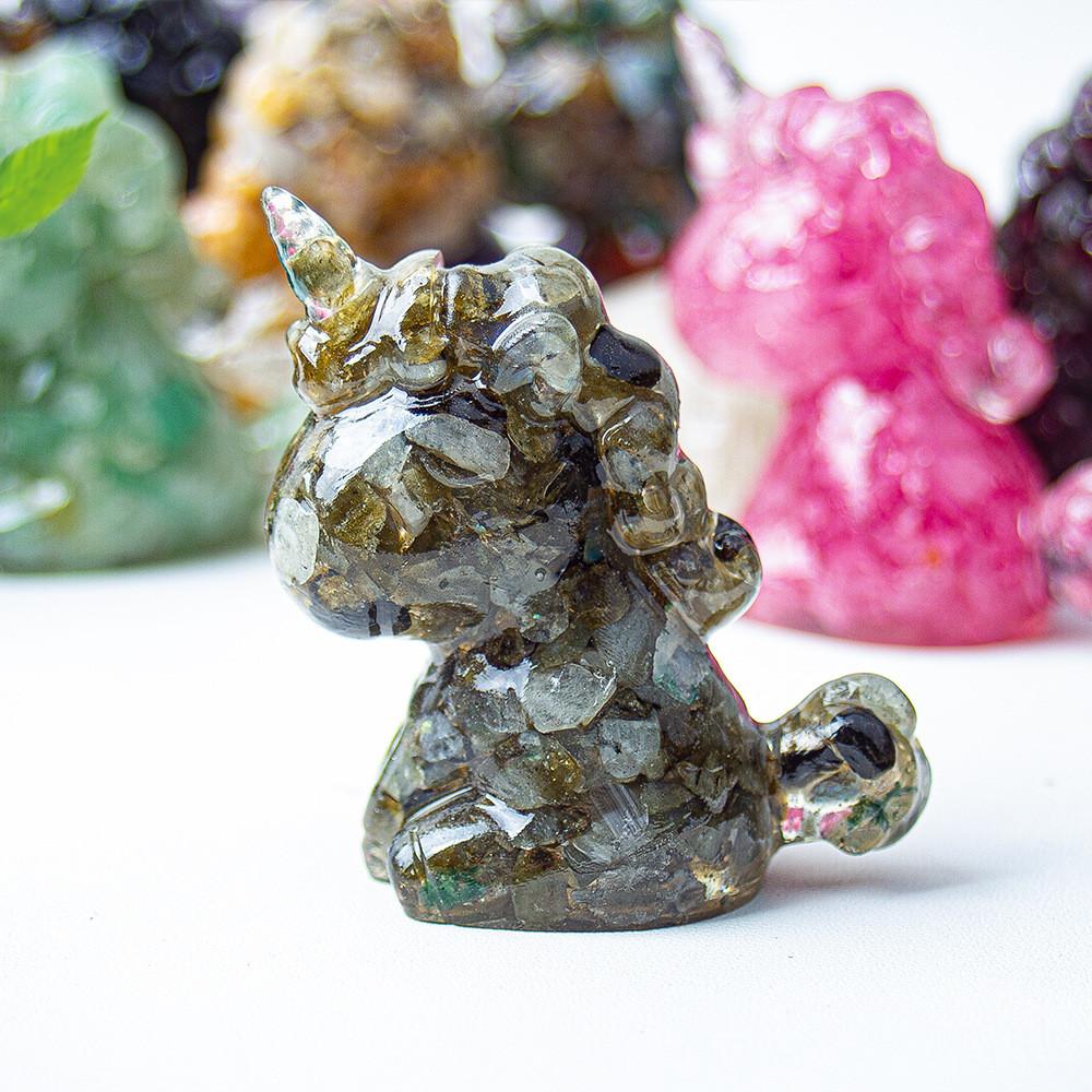 Unicorn Resin Figurine With Handcrafted Crystal Texture For Home Decor And Giftgiving