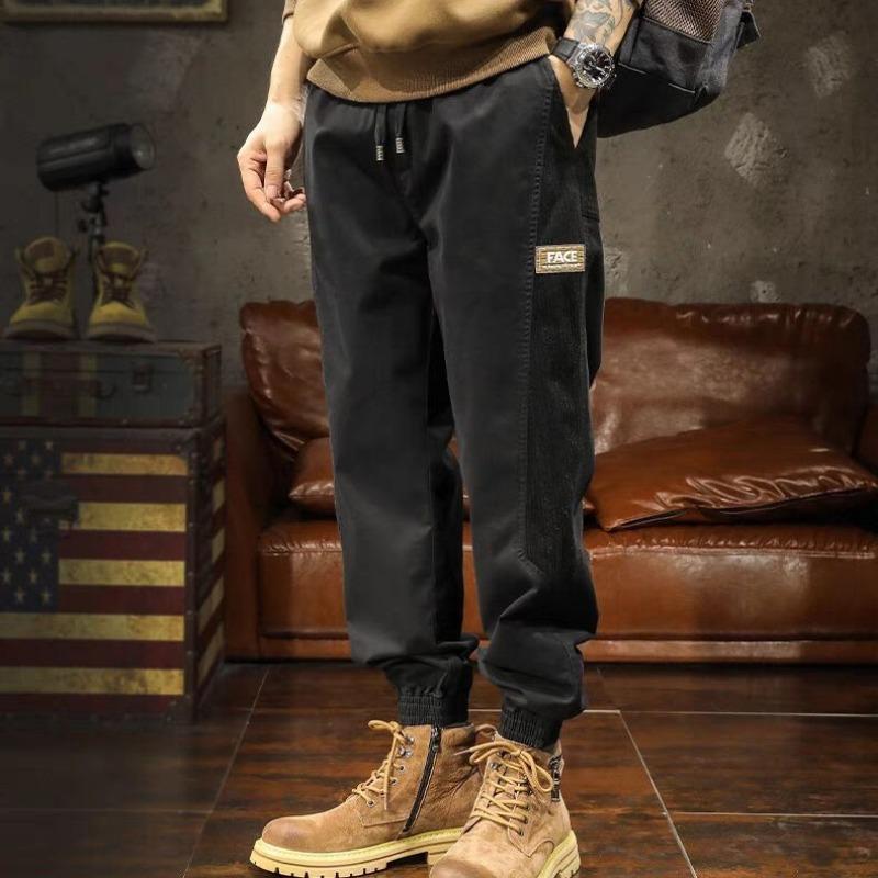 

Retro overalls men s spring and autumn new loose ankle trendy brand men s leisure M чёрный