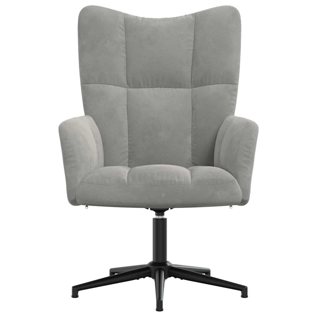 Vidaxl Armchair, Light Gray, Upholstered In Velvet