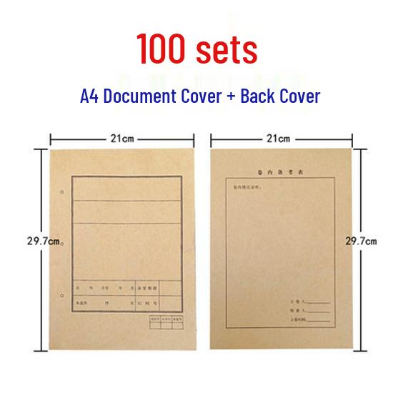 100-Pack A4/A3 Acid-Free Kraft Paper Document Covers for School, Law Firm, Architectural Use
