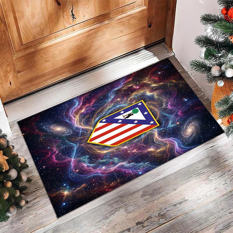 Atletico Madrid Printed Flannel Area Rug Non Slip Soft Polyester Floor Carpet Indoor Decor Mat for Bedroom Living Room Sofa Game Room Home Decoration