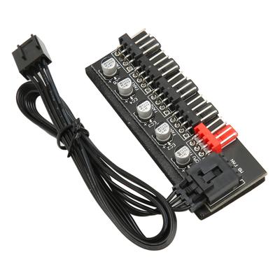 PWM Fan Hub 1 To 5 Way Flexibility PC CPU Fan Splitter Fan Power Cable Hub for Desktop Computer