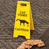 New Funny Cat Vomit Sign Bright Yellow Gift Dog Vomit Sign Yard Warning Signs Humorous Cat Decorations Crafts Pets Supplies
