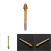 10mm Carbide Glass Drill Bit Set Titanium Coated W 4 Cutting Edges Cross Spear Head Tools