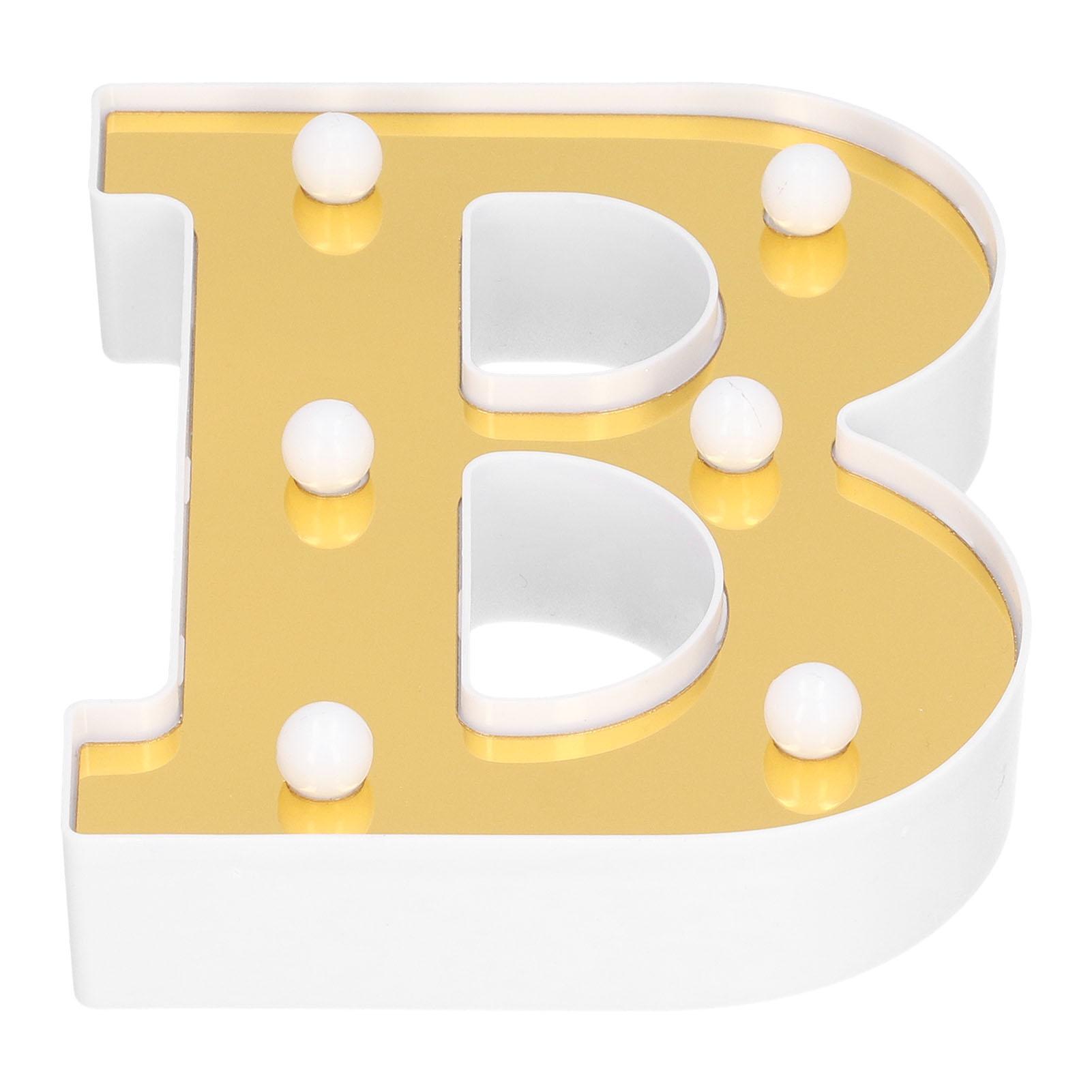 

Gold BShaped Sign Lamp Innovative English Alphabet Light for Home Bar Club Party Decors Warm White