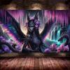 Purple Black Dragon Woman DIY Vibrant Colorful Orchid Flower 5D Full Diamond Painting Cross Stitch Kits Mosaic Embroidery