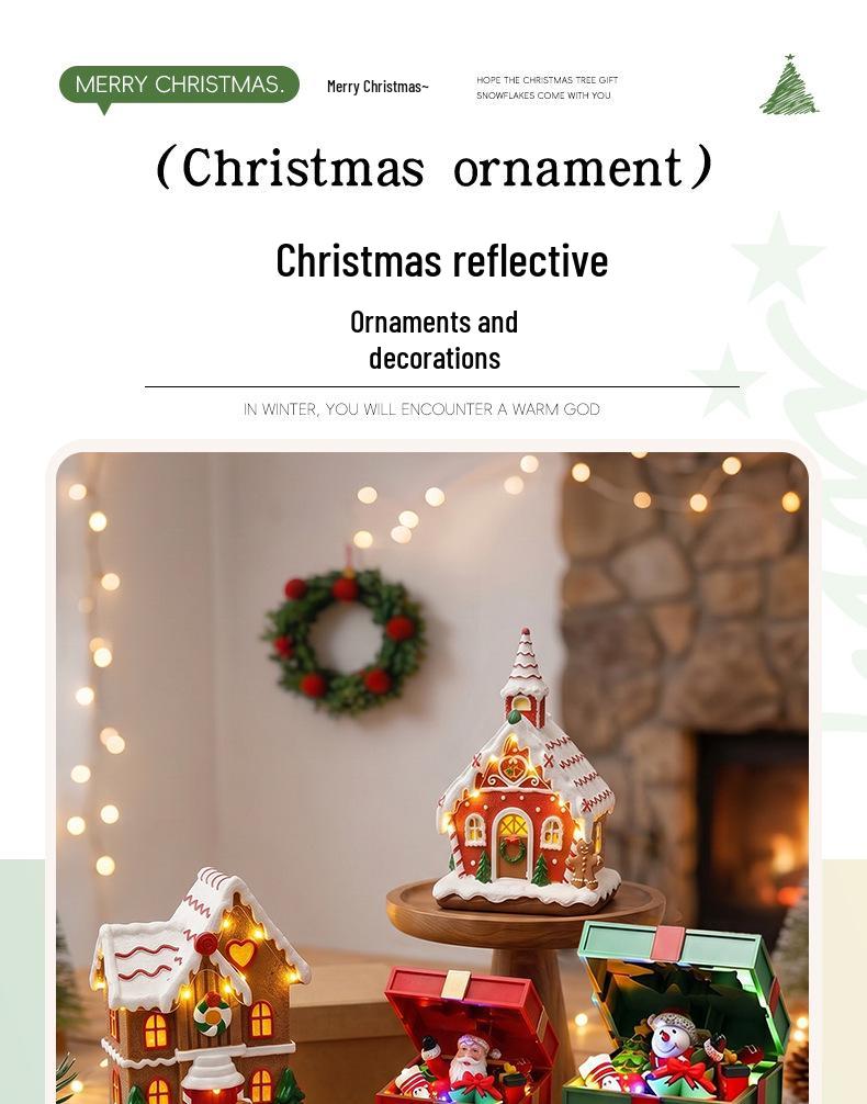 Christmas Glowing Snow House Music Box: Festive Resin Ornament & Night Light Gift
