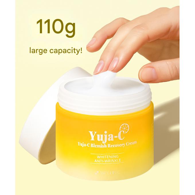 3W CLINIC Yuja-C Blemish Recovery Ampoule Serum 100ml, Recovery Cream 110g (7 Options)