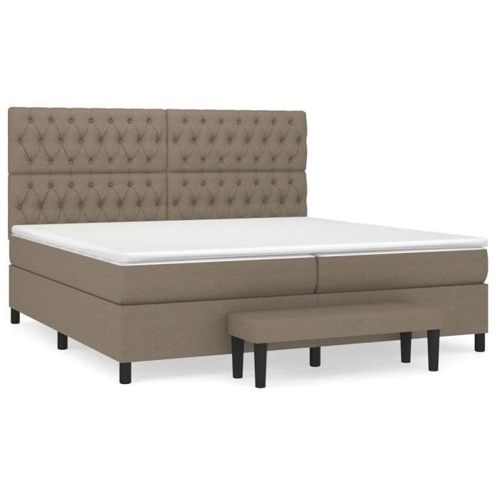 Maison Exclusive - Sommier à lattes de lit avec matelas Taupe 200x200 cm Tissu
