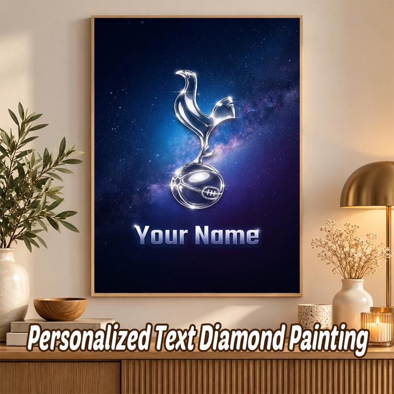 Tottenham Hotspur FC Custom Name Text 5D Diamond Painting Kit DIY Full Drill Diamond Art Decoration