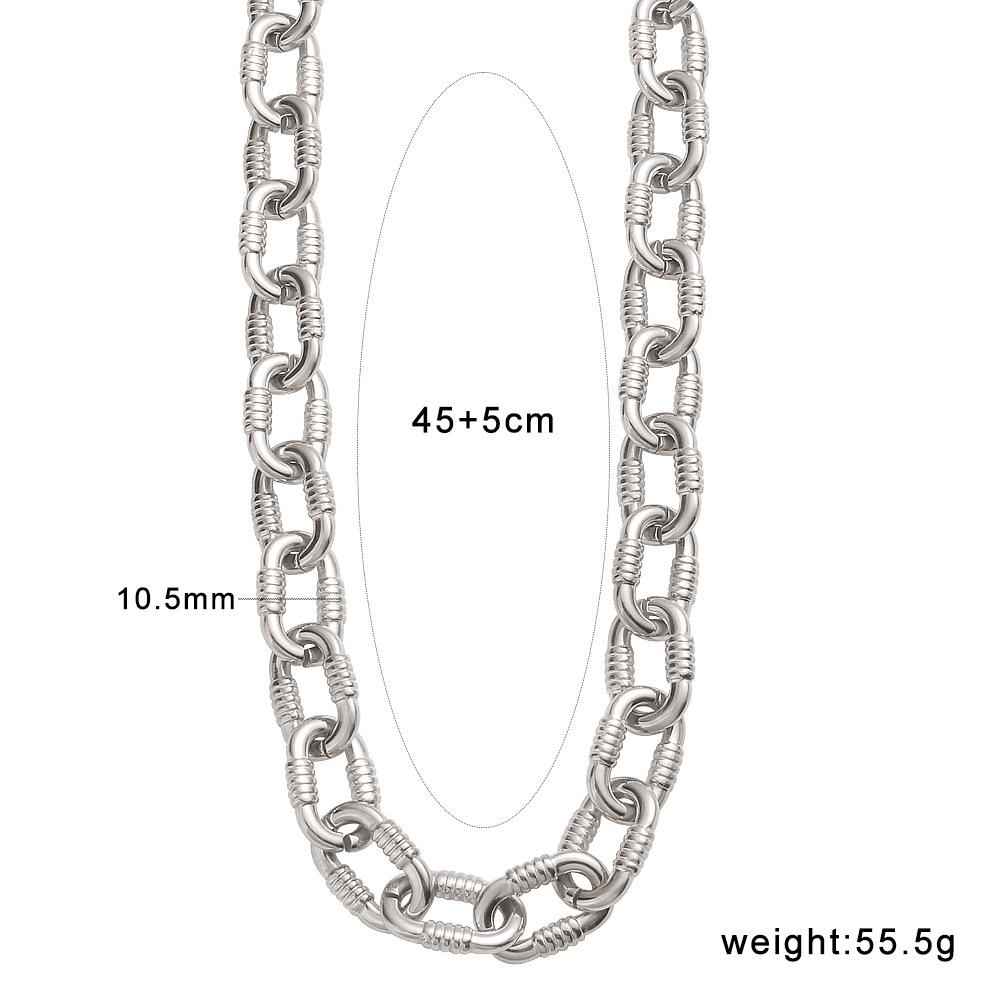 YueShi Punk Style Thick Chain Ring & Necklace Bracelet Set