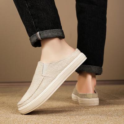 Summer Men's Half Slippers New Closed Toe Slip-on Casual Shoes Comfortable Soft Bottom Non-slip Lazy Slippers Chaussure Hommes