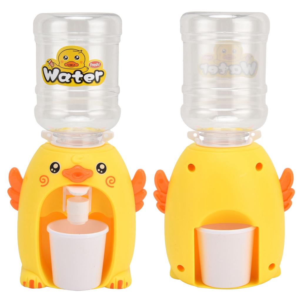 Mini Cartoon Drink Water Dispenser Toy Simulation Water Dispenser Kitchen Toy for ChildrenYellow