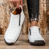 Yeni Klasik El Yapımı Deri Erkek Ayakkabıları Fermuar Tasarımı ile Açık Hava Spor Ayakkabıları Günlük Düz Ayakkabılar Erkek İş Ayakkabıları Bilekte Botlar