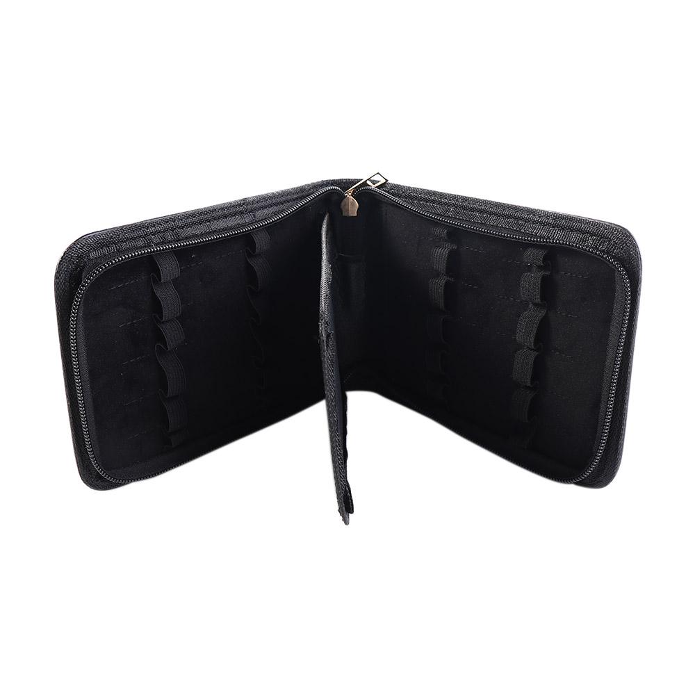 Faux Leather Brown 12 Pens Roller Pen Holder Fountain Pen Case Pen Container Bag Pens Zipper Case