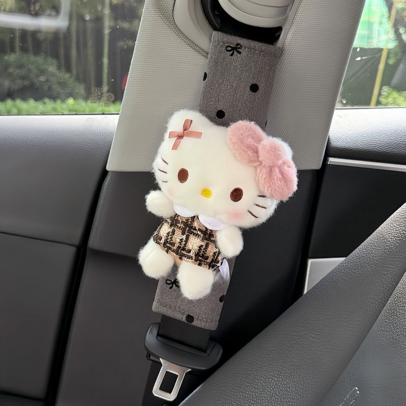 

Hellokitty Hello Kitty Car Seat Belt Kt Plush Seat Belt Shoulder Protector Cartoon Doll Anti-Neck Strangulation Cover Gray Polka Dot Kitty Shoulder Pads