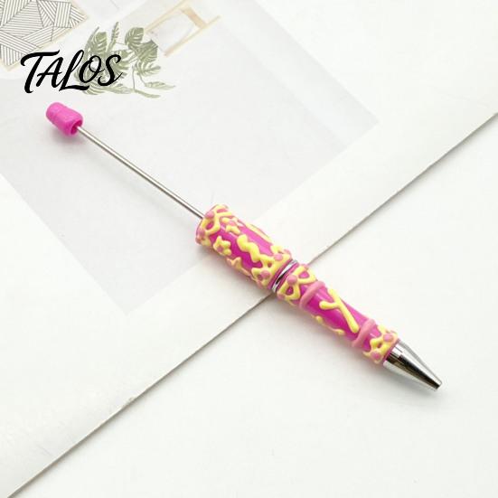 Smooth Ink Ballpoint Pen DIY Beadable Pen, Plastic Beaded Black Writing for Students Teens Teachers School Office Supplies Unique Hand-painted