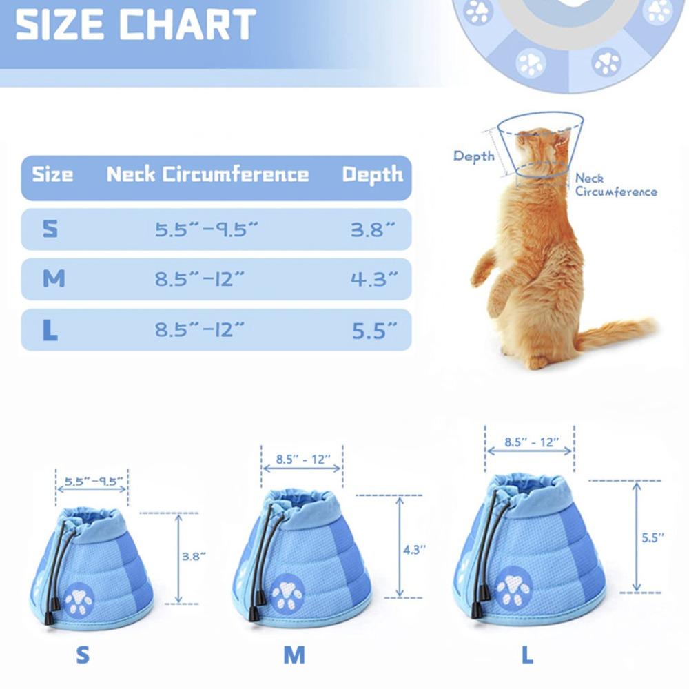 Adjustable Pet Neck Cone Recovery Collar Anti-bite Medical Neck Ring Cat Cone Collar  Pet