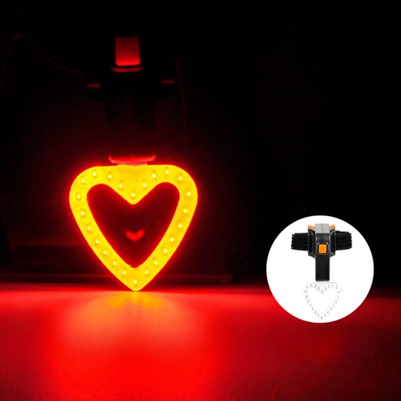 

Plastic LED Bicycle Waterproof Taillight USB Charging Warning Lamp Mountain Bike Accessory Round/Love/Bone Love taillights