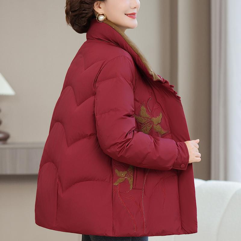 Plus Size XL-6XL Middle Age Women's Down Coats Winter Short Parkas Elegant Loose Thick Warm Down Jackets Woman Outerwears