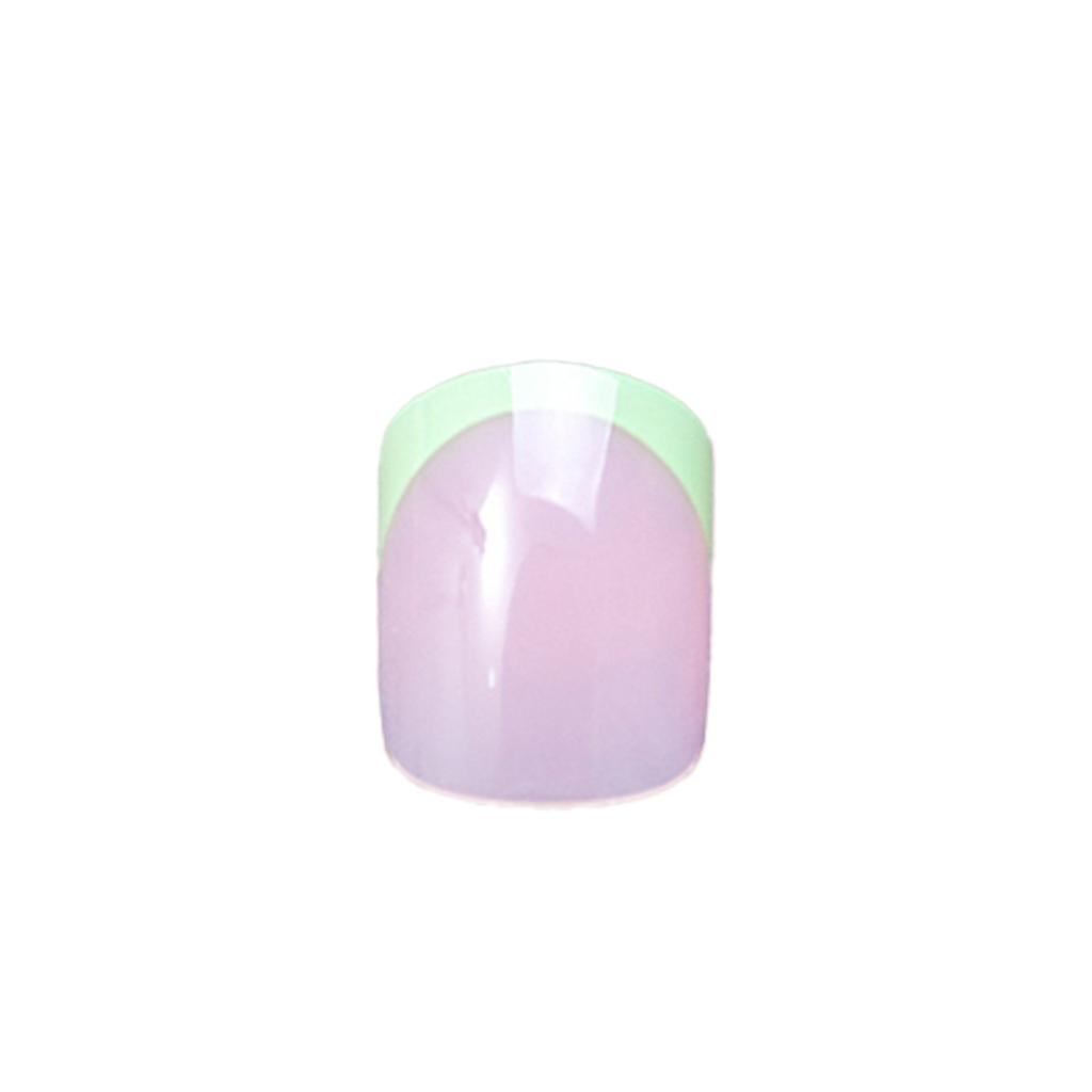 120-Piece Short Colored French False Nails - Removable Nail Art Set