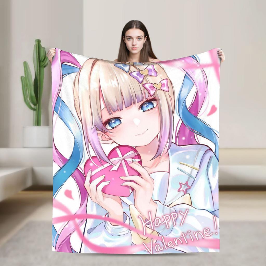 OMG Kawaii Angel Blanket Flannel Textile Decor Anime Game Multi-function Ultra-Soft Throw Blanket for Home Outdoor Quilt