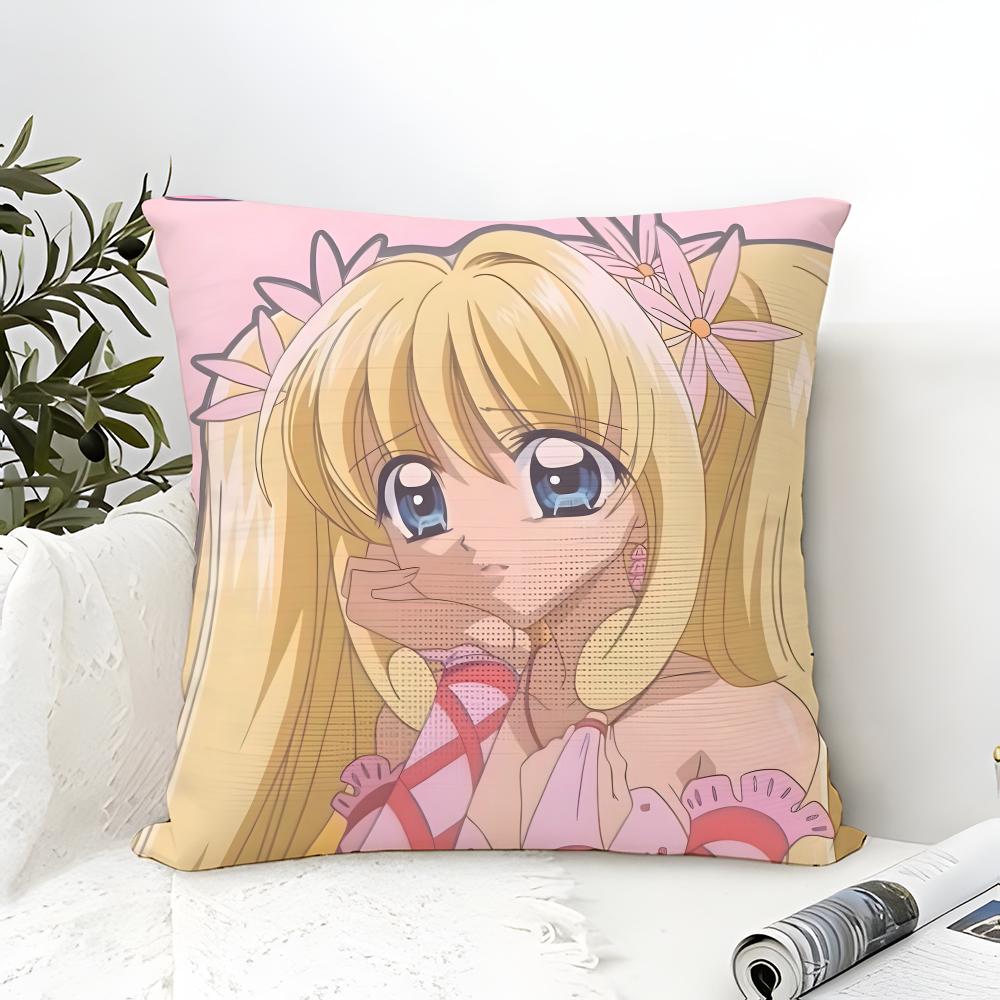 Comic Anime M-Mermaid Melody Pichi Pitch 5 Pillow Case Cotton Linen Fabric Square Zipper Pillowcase Home Decorative Living Room