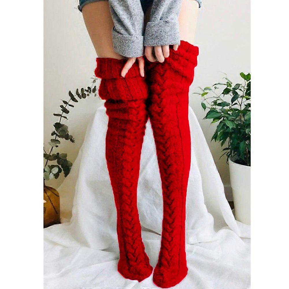 Mohair Wool Socks Knitted Knee Length Socks With Extra Length