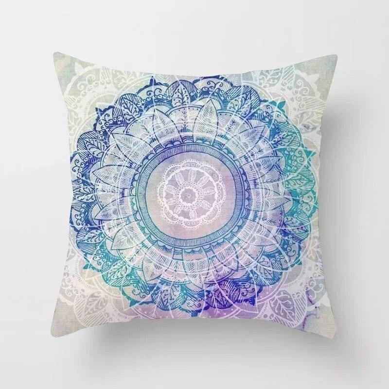 45x45cm Colorful Abstract Mandala Print Pillowcase Comfortable Sofa Car Seat Waist Cushion  Cover Modern Home Decor