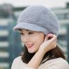 Women Knitted Cap Peaked Octagonal Beret Cap Fashionable Winter Autumn Hat