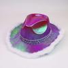 Halloween dress up hot sale shiny cowboy hat glitter diamond strip cowboy hat carnival hat