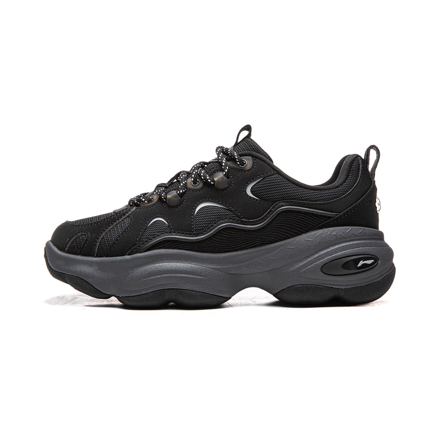 

Li Ning Cushioning Slip Resistant Abrasion Resistant Support Height Increasing Low top Casual Shoes Women s Black AGCW006-5 37