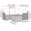 Garden Sofa Set with Storage 5 pcs Black and Cream Poly Rattan