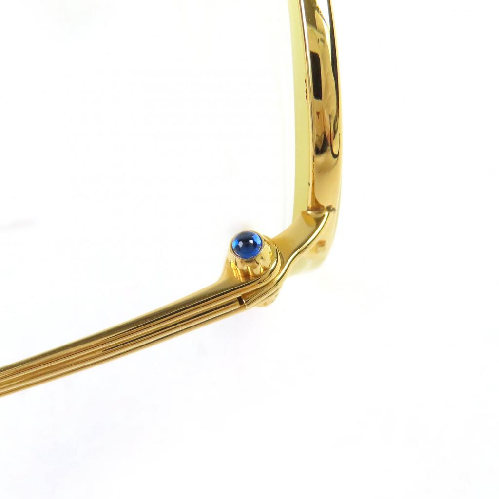 Great Cartier Glasses Half Rim Trinity 4P Blue Gemstone Gold black Blue Gemstone Women Used