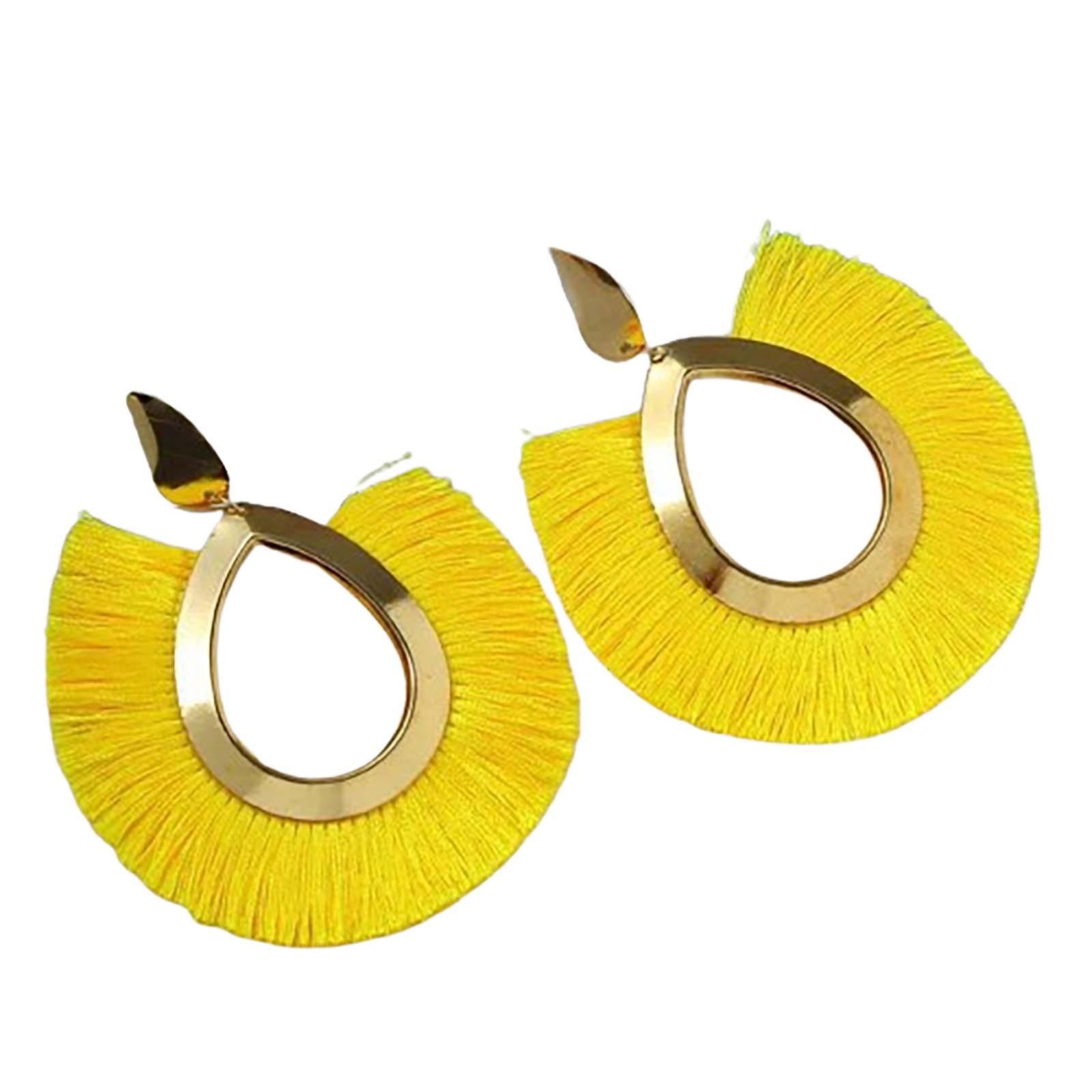 

Серьги в стиле ретро с веерообразными кисточками One Size