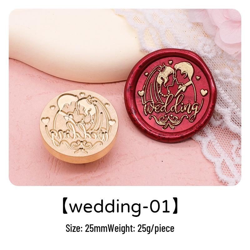 

Свадебная серия Круглая головка для восковой печати - Медь Ручная работа для запечатывания писем