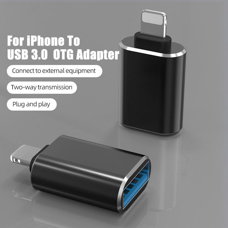 Lighting To USB OTG Adapter For iPhone 14 13 12 11 X Xs Pro Max 7 8 Plus 12 Mini iPad iOS 17 16 15 14 13 Data Converter Camera U Disk Adapter