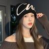 American-style Letter-patterned Knitted Beanie, Women's Warm Pull-on Hat, Men's Face-slimming Beanie, Cold-weather Hat
