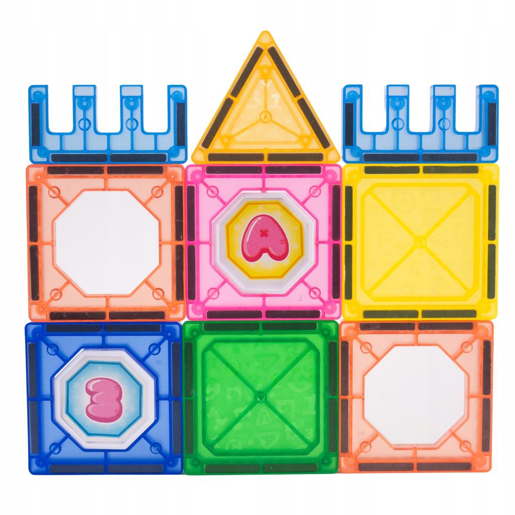 3D Magnetic Blocks Castle and Vehicles Large Set of 110 Educational Pieces