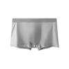 Men Boxer Underwear Elastic Mid-Waist Design Solid Color Shorts Briefs U-Convex Thin Soft Panties Daily Wear