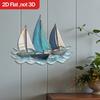 Houten Zeilboot Wanddecoratie Nautisch Zeilschip Muurkunst Kustthema Wandhanger Ornament voor Huis Badkamer Woonkamer Slaapkamer