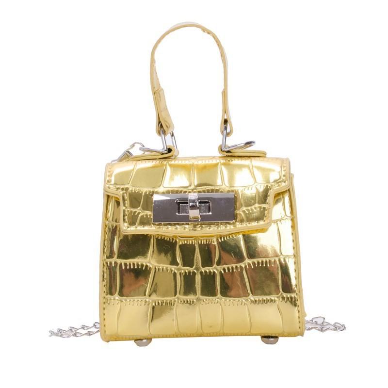Solid Children Color Casual Bag With Laser Stone Texture Design Travel Daily